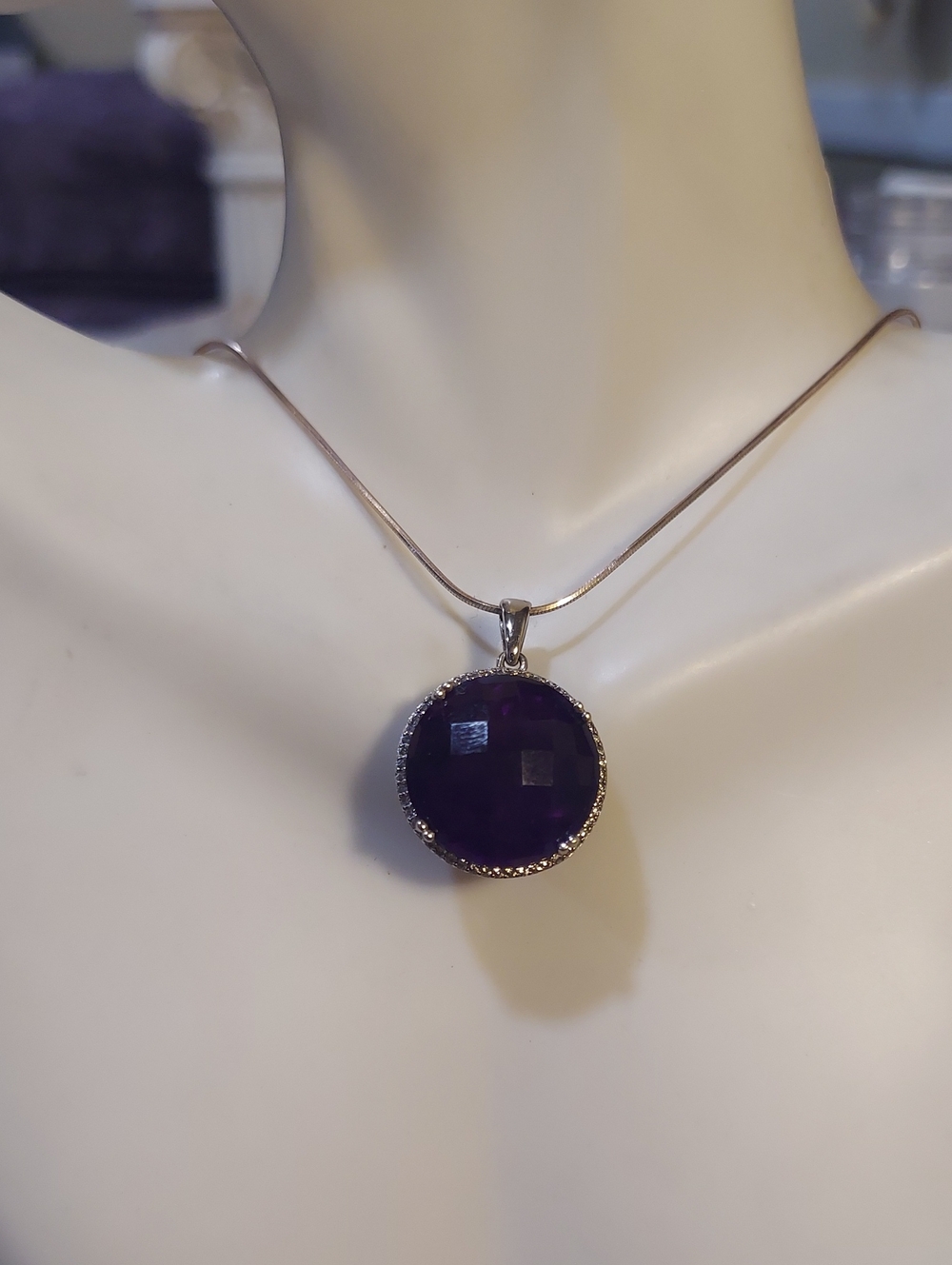 Deep Amethyst Stone Pendant